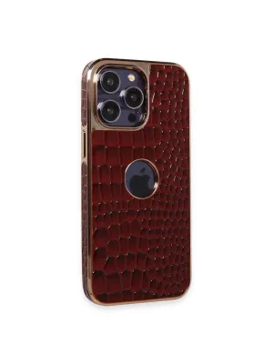 Apple İphone 13 Pro Max Kılıf Snake Kapak - Bordo
