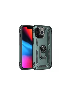Apple İphone 13 Pro Max Kılıf Sofya Yüzüklü Silikon Kapak - Yeşil