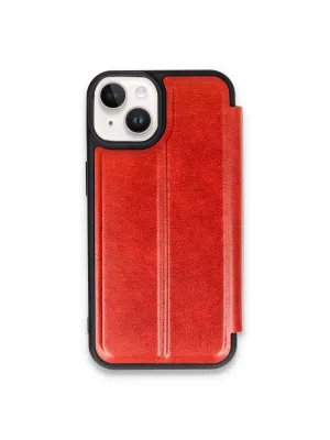 Apple İphone 14 Kılıf Flip Cover - Kırmızı