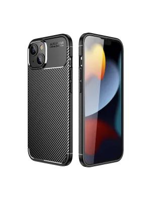 Apple İphone 14 Plus Kılıf Auto Focus Karbon Kapak - Siyah