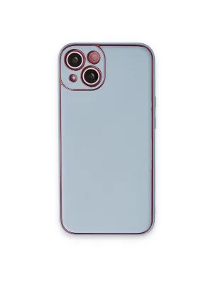 Apple İphone 14 Plus Kılıf Coco Deri Silikon Kapak - Sky Blue