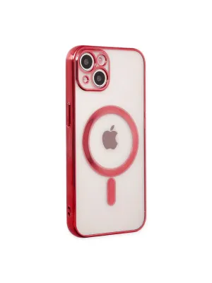 Apple İphone 14 Plus Kılıf Magneticsafe Lazer Silikon - Kırmızı