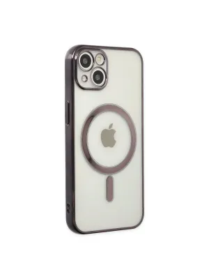 Apple İphone 14 Plus Kılıf Magneticsafe Lazer Silikon - Siyah