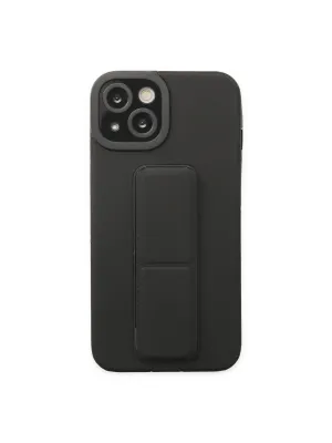 Apple İphone 14 Plus Kılıf Mega Standlı Silikon - Siyah