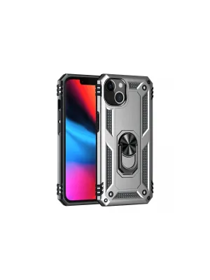 Apple İphone 14 Plus Kılıf Sofya Yüzüklü Silikon Kapak - Gümüş