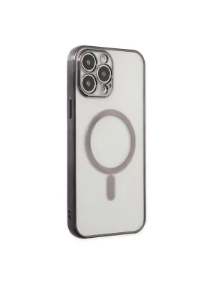 Apple İphone 14 Pro Kılıf Magneticsafe Lazer Silikon - Siyah