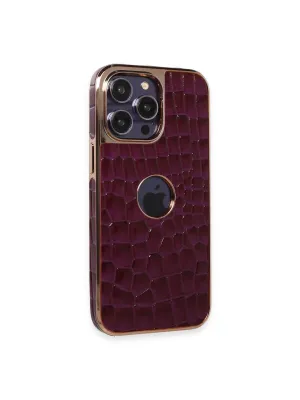 Apple İphone 14 Pro Kılıf Snake Kapak - Derin Mor