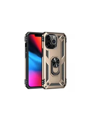 Apple İphone 14 Pro Kılıf Sofya Yüzüklü Silikon Kapak - Gold