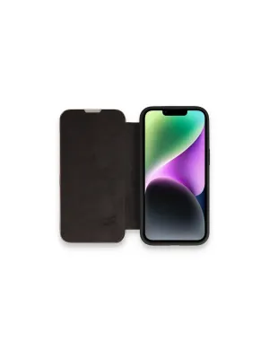 Apple İphone 14 Pro Max Kılıf Dolpin Kapaklı - Siyah