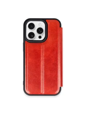 Apple İphone 14 Pro Max Kılıf Flip Cover - Kırmızı