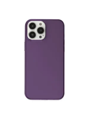 Apple İphone 14 Pro Max Kılıf Pc Sert Şeffaf Kapak - Mor