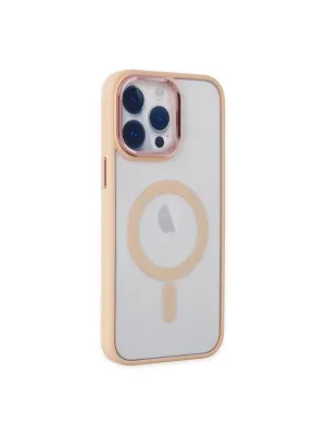 Apple İphone 14 Pro Max Kılıf Room Magneticsafe Silikon - Pudra