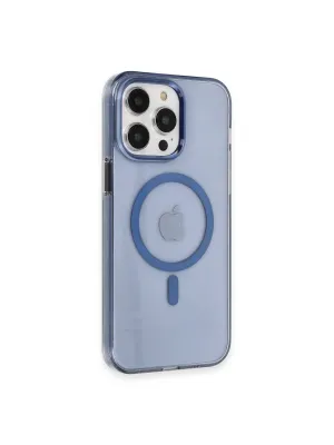 Apple İphone 14 Pro Max Kılıf Tron Şeffaf Magsafe Kapak - Mavi