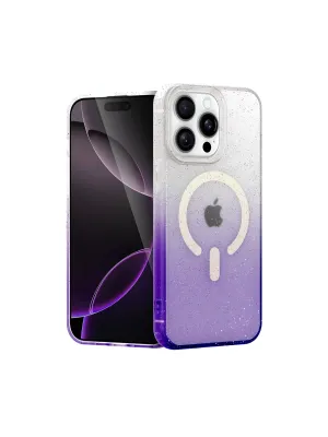 Apple İphone 14 Pro Pummel Shiny Magsafe Kapak - Mor