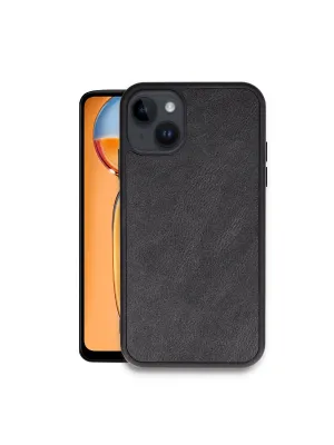 Apple İphone 15 Kılıf Aras Deri Kapak - Siyah