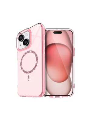 Apple İphone 15 Plus Live Diamond Magsafe Kapak - Pembe