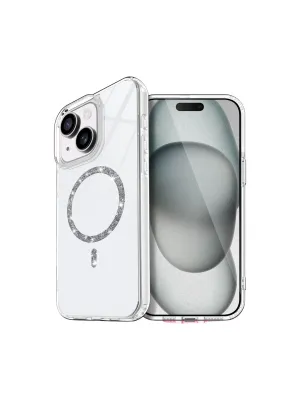 Apple İphone 15 Plus Live Diamond Magsafe Kapak - Şeffaf