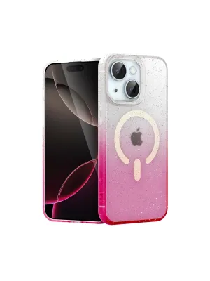 Apple İphone 15 Plus Pummel Shiny Magsafe Kapak - Pembe