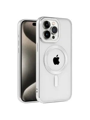 Apple İphone 15 Pro Max Kılıf Kronos Magsafe Kapak - Gümüş
