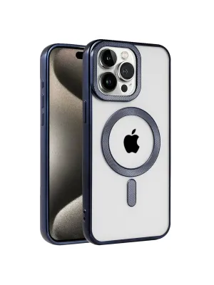 Apple İphone 15 Pro Max Kılıf Kronos Magsafe Kapak - Lacivert