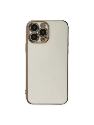 Apple İphone 15 Pro Max Kılıf Volet Silikon - Beyaz