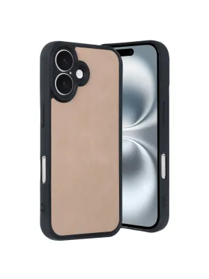 Apple İphone 16 Kılıf Aras Deri Kapak - Pudra