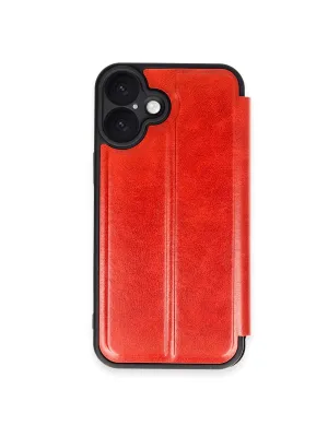 Apple İphone 16 Plus Kılıf Flip Cover - Kırmızı