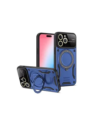 Apple İphone 16 Pro Kılıf Joy Lens Standlı Kapak - Lacivert