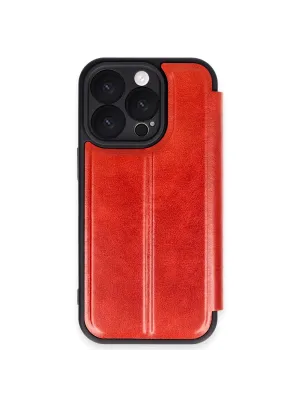 Apple İphone 16 Pro Max Kılıf Flip Cover - Kırmızı
