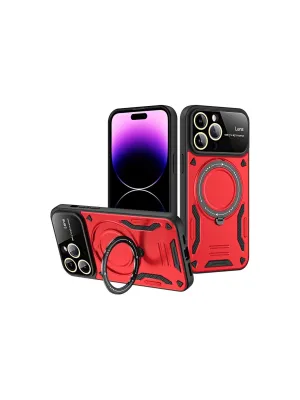 Apple İphone 16 Pro Max Kılıf Joy Lens Standlı Kapak - Kırmızı