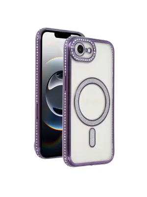 Apple İphone 16e Joke Simli Magneticsafe Kılıf - Derin Mor