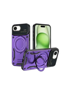 Apple İphone 16e Kılıf Joy Lens Standlı Kapak - Mor
