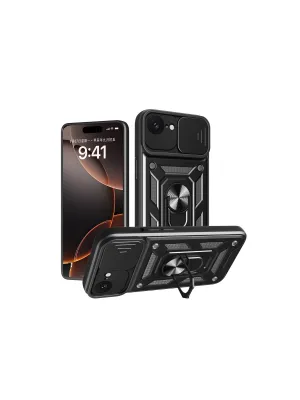 Apple İphone 16e Kılıf Pars Lens Yüzüklü Silikon - Siyah