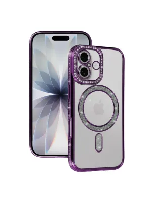 Apple İphone 17 Joke Simli Magneticsafe Kılıf - Derin Mor
