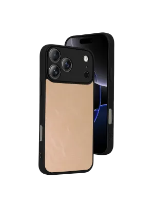 Apple İphone 17 Pro Aras Deri Kapak - Pudra