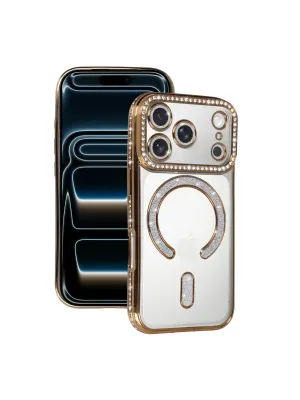 Apple İphone 17 Pro Joke Simli Magneticsafe Kılıf - Gold