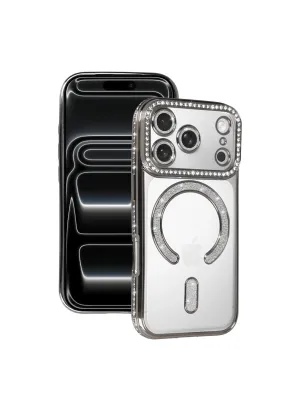 Apple İphone 17 Pro Joke Simli Magneticsafe Kılıf - Gümüş