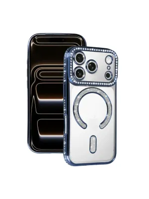 Apple İphone 17 Pro Joke Simli Magneticsafe Kılıf - Mavi