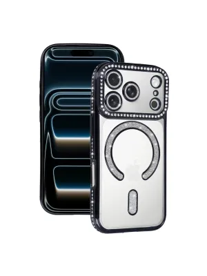 Apple İphone 17 Pro Joke Simli Magneticsafe Kılıf - Siyah