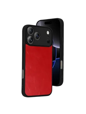 Apple İphone 17 Pro Max Aras Deri Kapak - Kırmızı