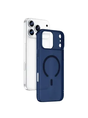 Apple İphone 17 Pro Max Combo Sert Şeffaf Magsafe Kapak - Mavi