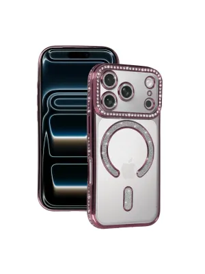 Apple İphone 17 Pro Max Joke Simli Magneticsafe Kılıf - Pembe