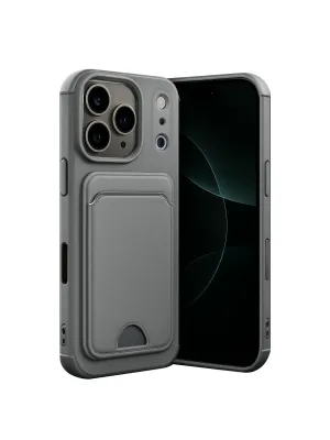 Apple İphone 17 Pro Max Kelvin Kartvizitli Silikon - Gri