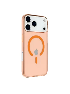 Apple İphone 17 Pro Max Kılıf Pc Real Magsafe Kapak - Turuncu