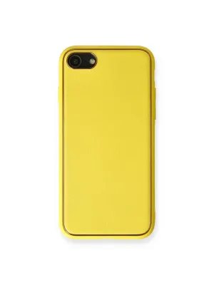 Apple İphone 7 Kılıf Coco Deri Silikon Kapak - Sarı