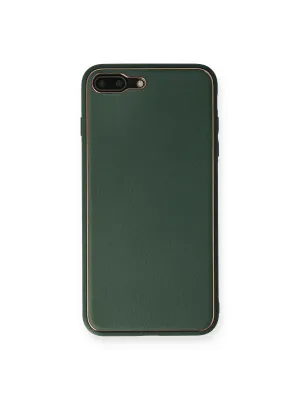 Apple İphone 7 Plus Kılıf Coco Deri Silikon Kapak - Yeşil