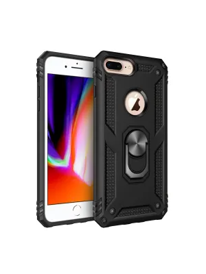 Apple İphone 7 Plus Kılıf Sofya Yüzüklü Silikon Kapak - Siyah