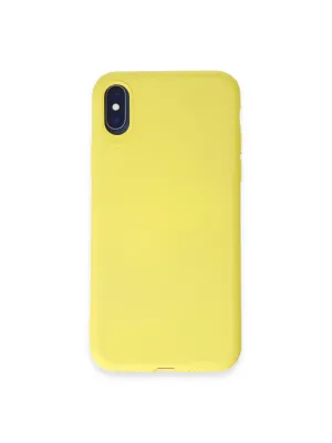 Apple İphone X Kılıf First Silikon - Sarı