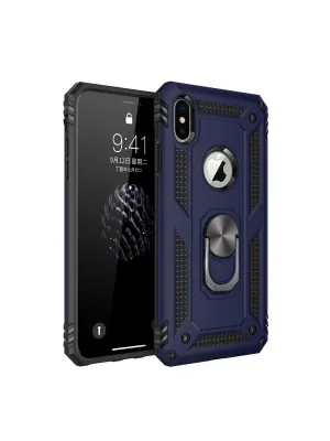 Apple İphone X Kılıf Sofya Yüzüklü Silikon Kapak - Lacivert