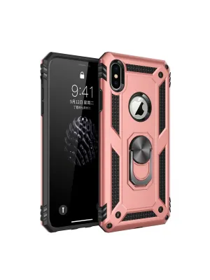 Apple İphone X Kılıf Sofya Yüzüklü Silikon Kapak - Rose